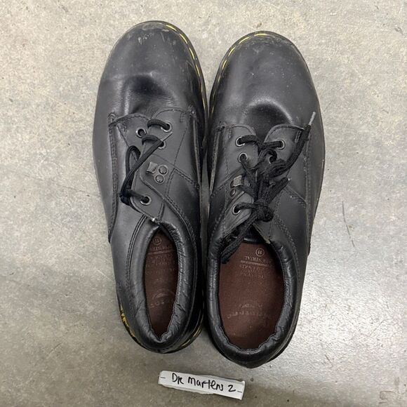 Dr. Martens vintage Black Leather Oxfords with Yellow Stitching main image 4